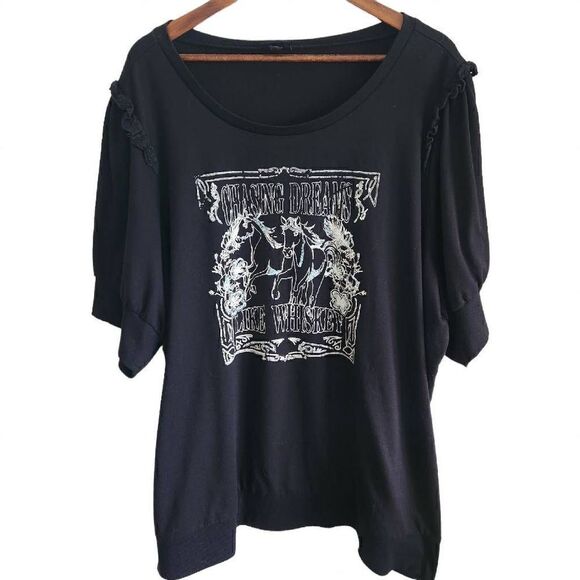 Torrid Sweatshirt Womens 4X Plus Size Short Sleeve Graphic Classic Fit French Te - Picture 1 of 5
